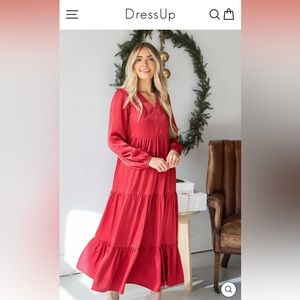 NWT Long Sleeve Tiered Maxi Dress